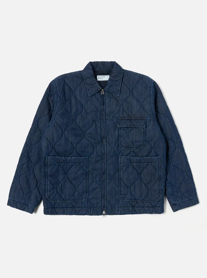 Jackets Men Universal Works Universal Works Gower Jacket In Indigo Quilt Denim