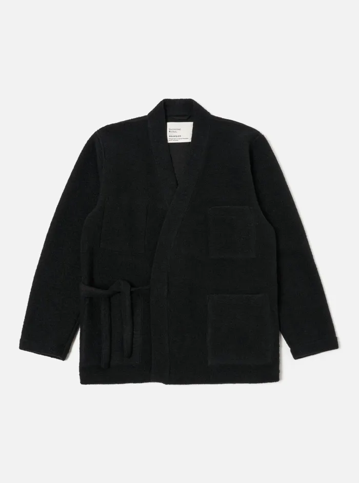 Jackets Men Universal Works Universal Works Kyoto Work Jacket In Black Wool Fleece