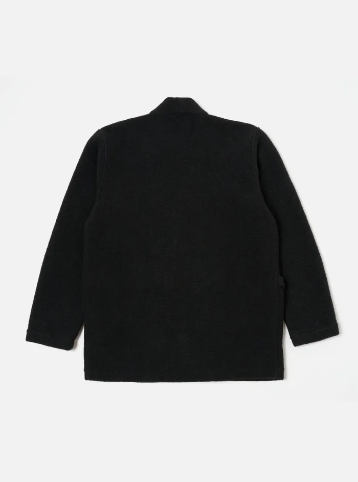 Jackets Men Universal Works Universal Works Kyoto Work Jacket In Black Wool Fleece