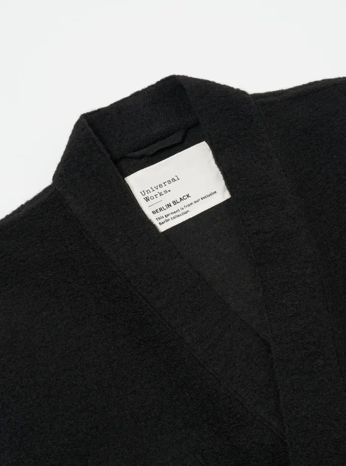 Jackets Men Universal Works Universal Works Kyoto Work Jacket In Black Wool Fleece