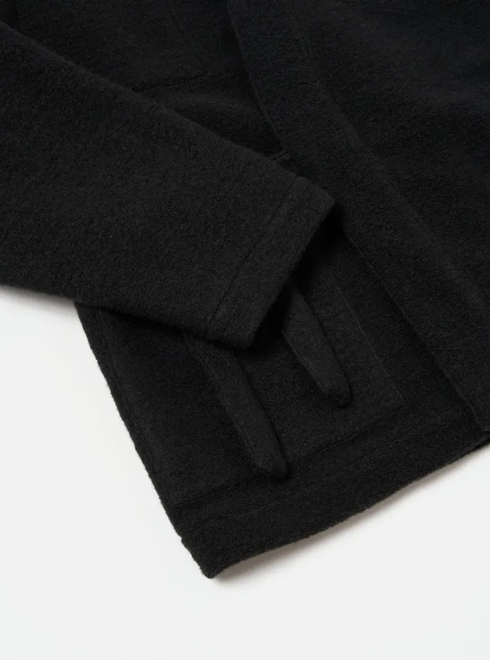 Jackets Men Universal Works Universal Works Kyoto Work Jacket In Black Wool Fleece