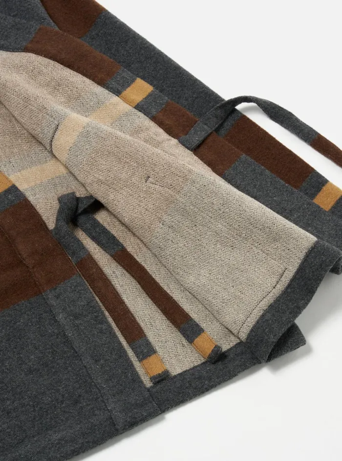 Jackets Men Universal Works Universal Works Kyoto Work Jacket In Charcoal Stripe Blanket Wool Mix