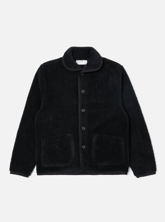 Jackets Men Universal Works Universal Works Lancaster Jacket In Black Mountain Fleece