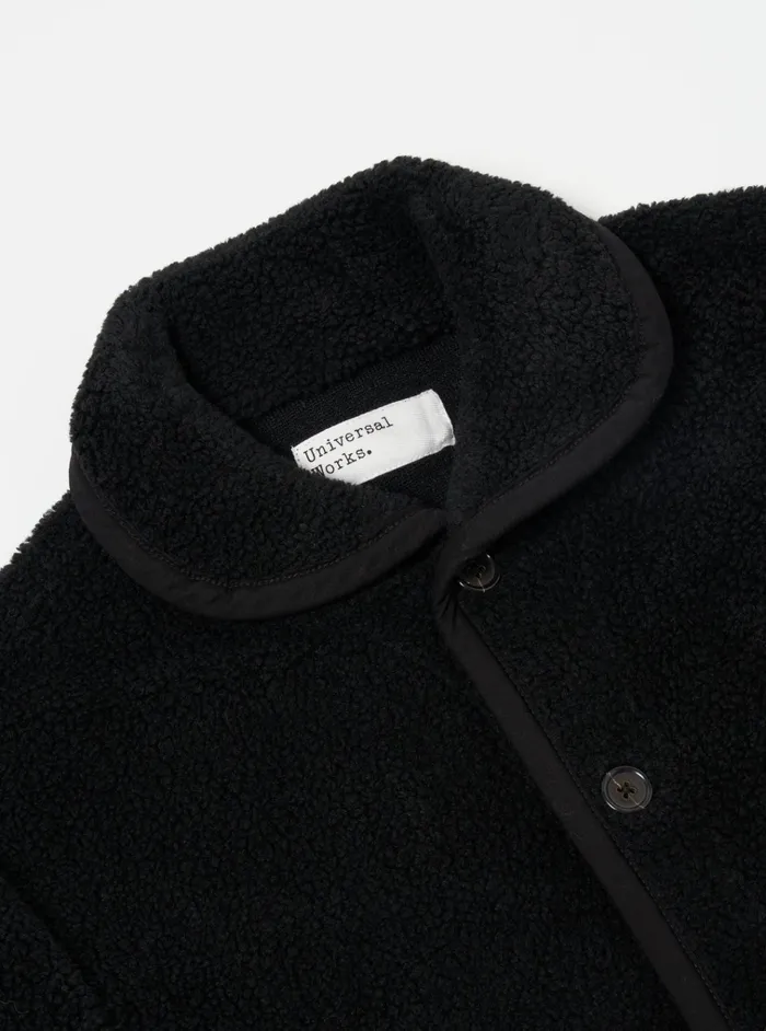 Jackets Men Universal Works Universal Works Lancaster Jacket In Black Mountain Fleece
