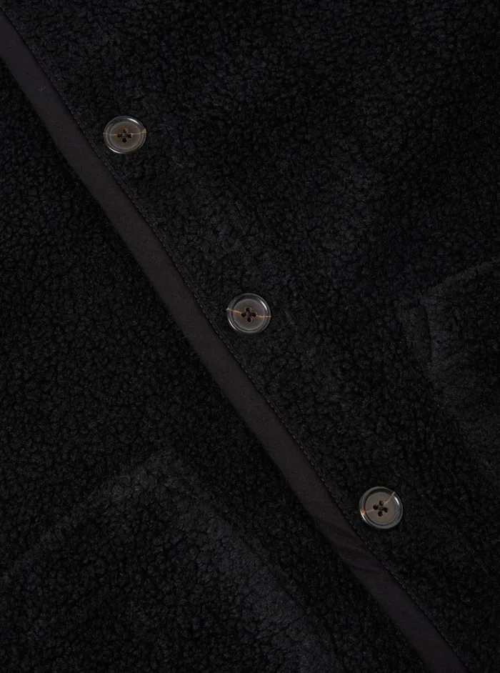 Jackets Men Universal Works Universal Works Lancaster Jacket In Black Mountain Fleece