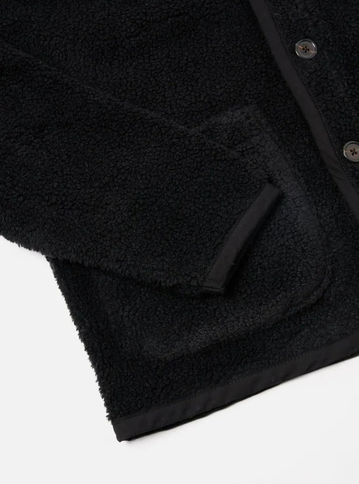 Jackets Men Universal Works Universal Works Lancaster Jacket In Black Mountain Fleece