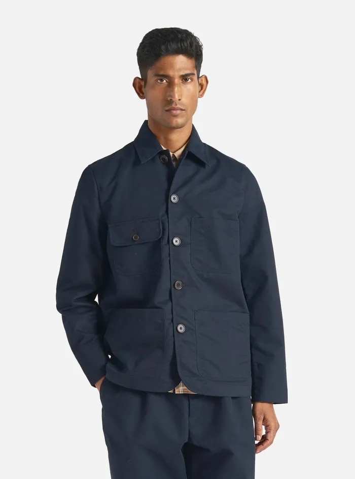 Jackets Men Universal Works Universal Works Merchant Jacket In Navy Brushed Polytech