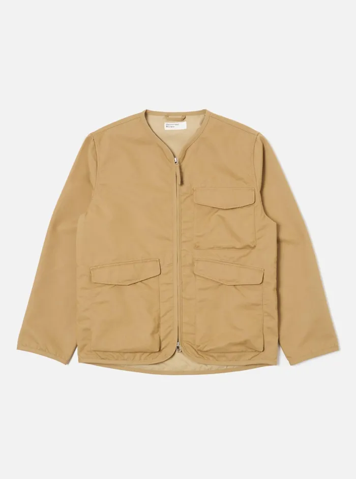 Jackets Men Universal Works Universal Works Parachute Liner Jacket In Sand Brushed Polytech