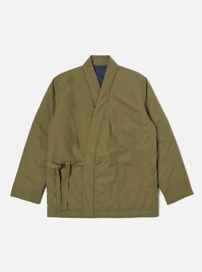 Jackets Men Universal Works Universal Works Reversible Kyoto Work Jacket In OliveNavy Recycled Polytech