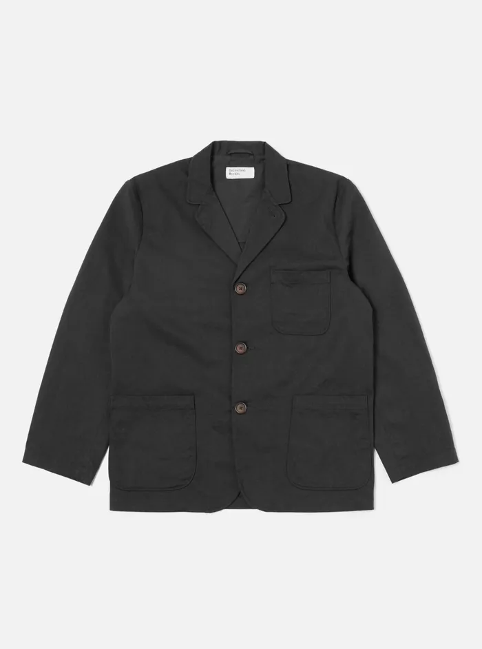 Jackets Men Universal Works Universal Works Three Button Jacket In Black Twill