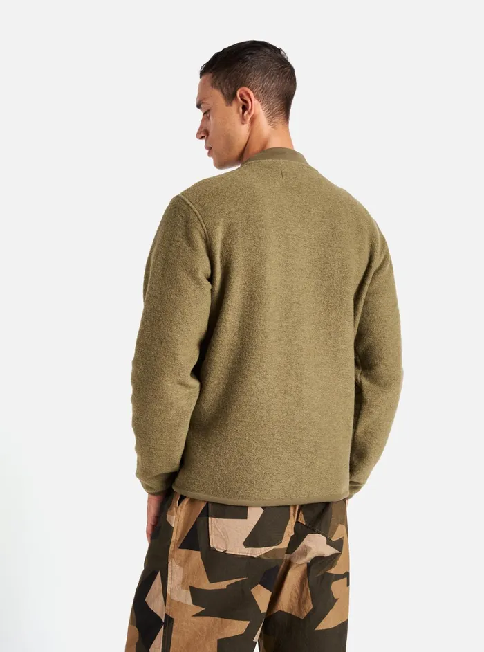 Jackets Men Universal Works Universal Works Zip Bomber In Lovat Wool Fleece