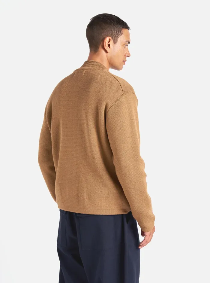 Jackets Men Universal Works Universal Works Zip Knitwork Jacket In Sand Merino Knit
