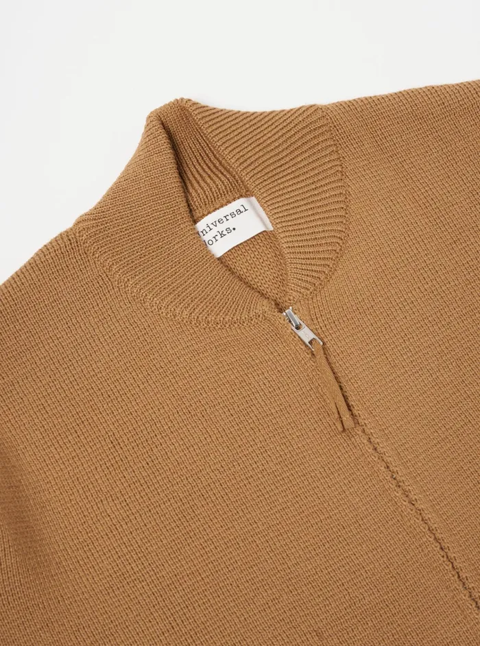 Jackets Men Universal Works Universal Works Zip Knitwork Jacket In Sand Merino Knit