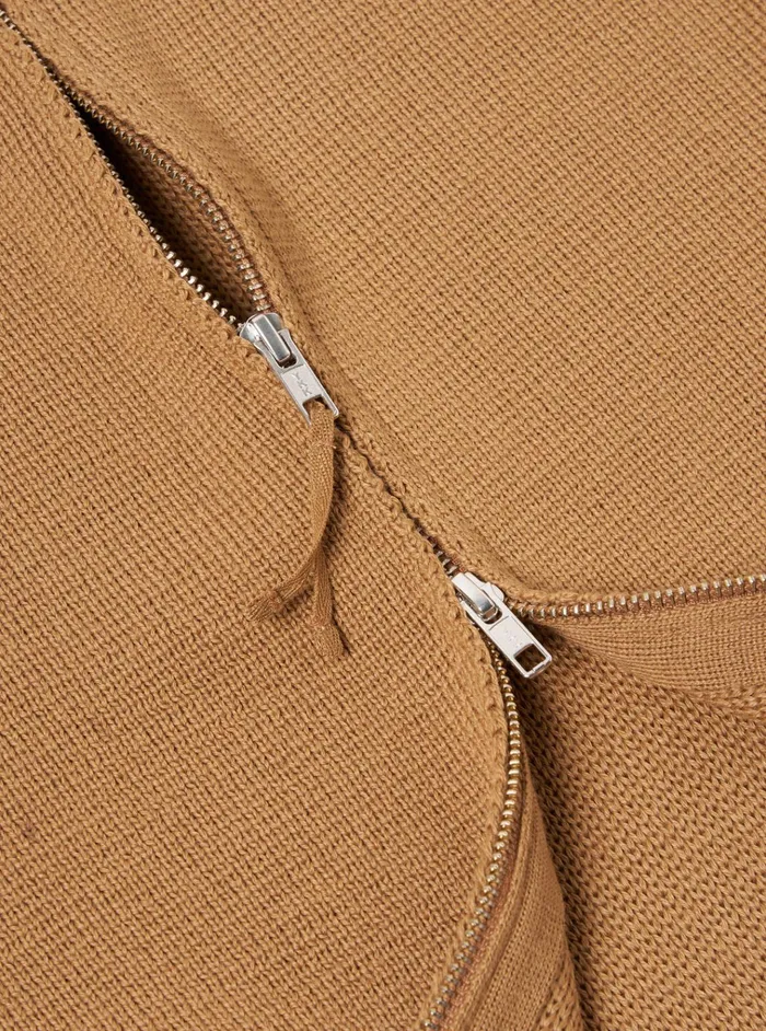 Jackets Men Universal Works Universal Works Zip Knitwork Jacket In Sand Merino Knit