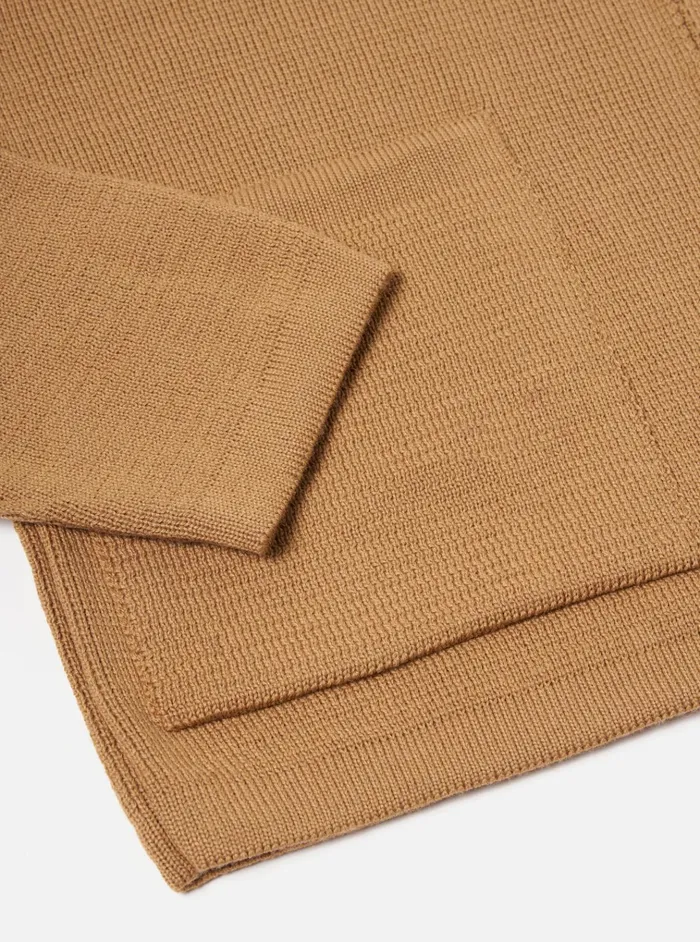 Jackets Men Universal Works Universal Works Zip Knitwork Jacket In Sand Merino Knit