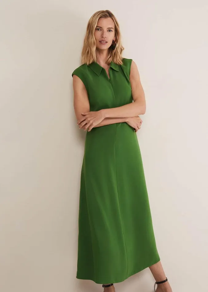 Janine Green Maxi Dress Green Women Phase Eight Dresses