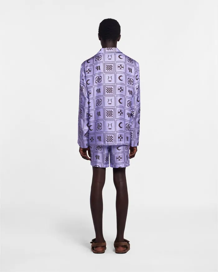 Jelmer Sale LongSleeve SilkTwill Shirt Kopjafa Lilac Men Nanushka Shirts