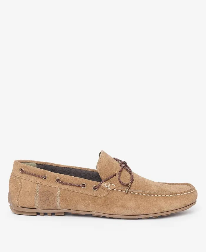 Jenson Driving Shoes Taupe Suede Men Barbour Shoes
