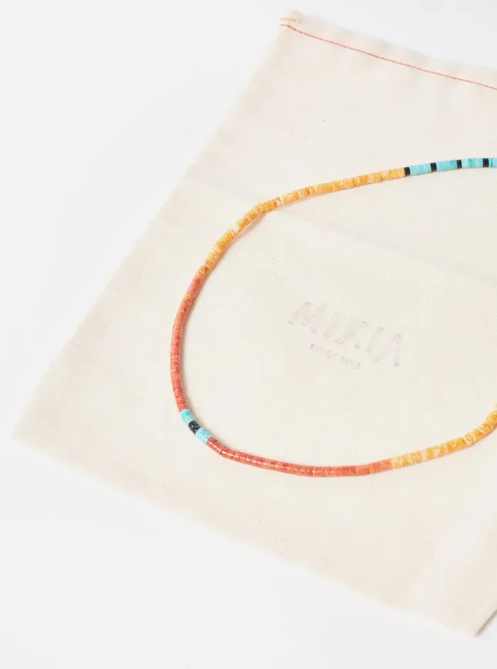 Jewellery Men Universal Works Mikia Heishi Bead Necklace In Spiny OysterSponge CoralTurqoise