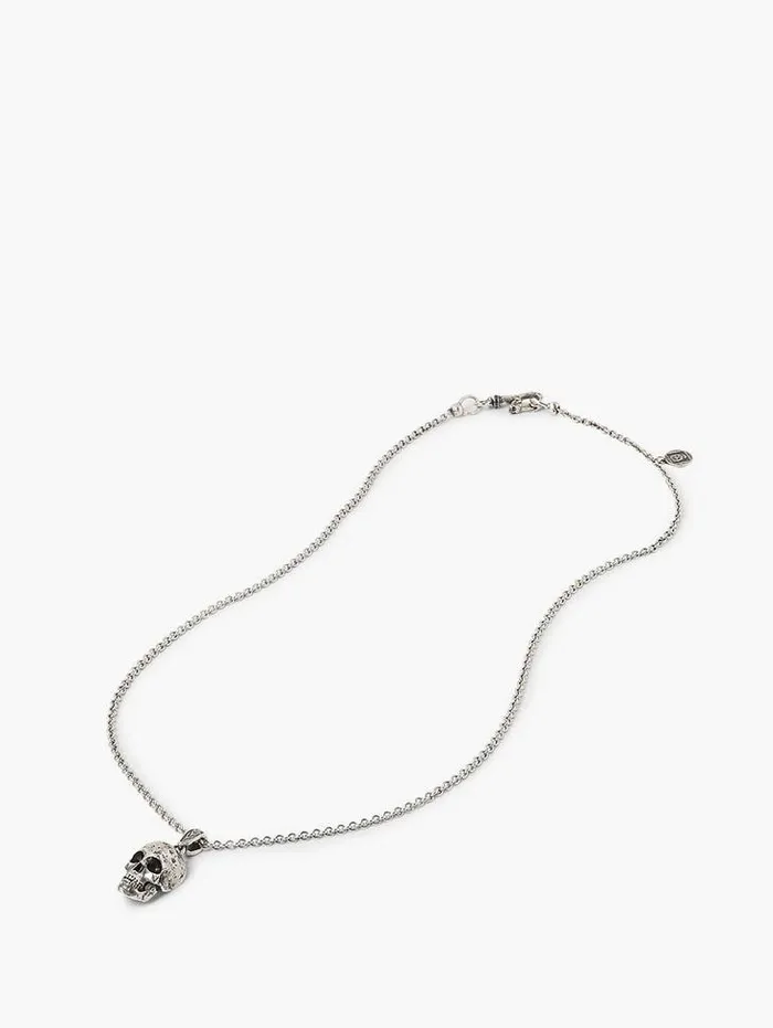 Jewelry Men John Varvatos SILVER DISTRESSED SKULL NECKLACE Silver