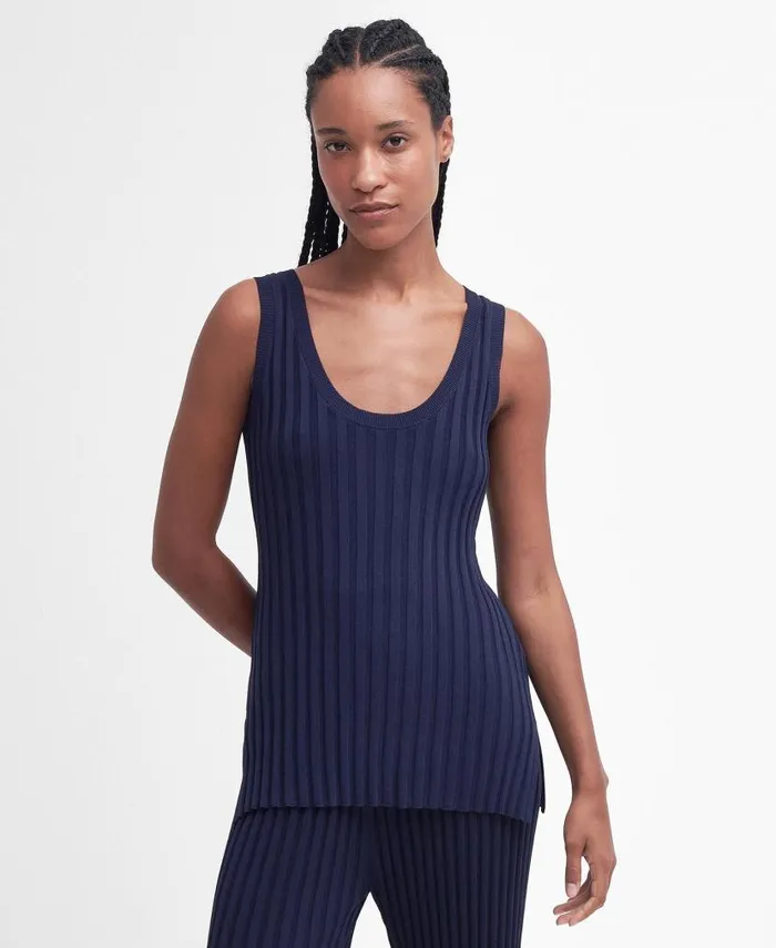 Julia Sleeveless Knitted Top Classic Navy Women Barbour Jumpers
