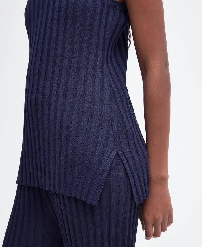 Julia Sleeveless Knitted Top Classic Navy Women Barbour Jumpers
