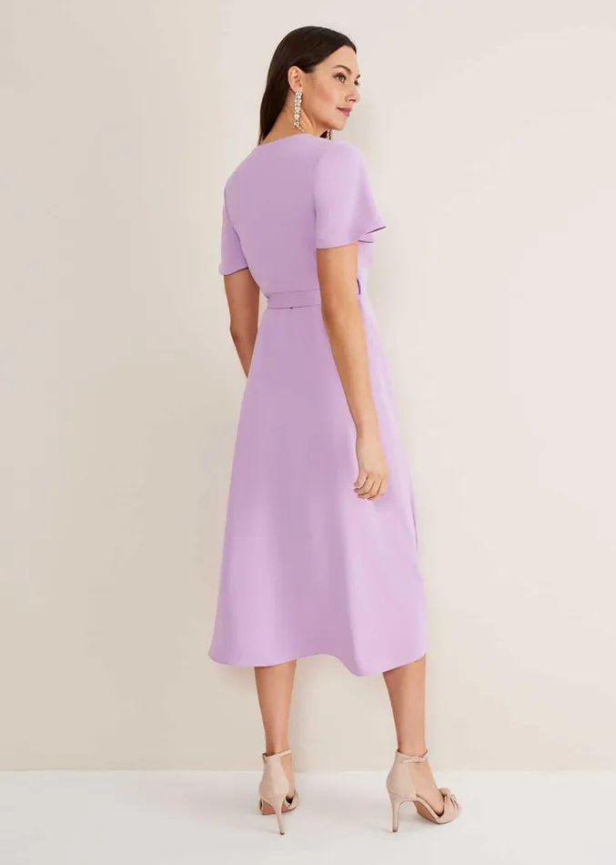 Julissa Ruffle Wrap Midi Dress Crocus Women Phase Eight Dresses