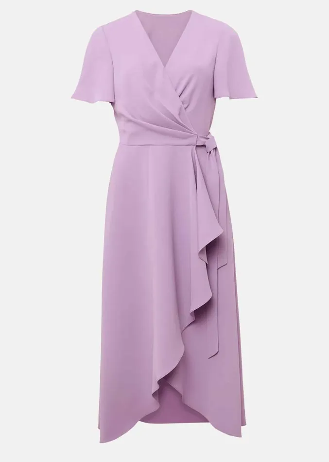Julissa Ruffle Wrap Midi Dress Crocus Women Phase Eight Dresses