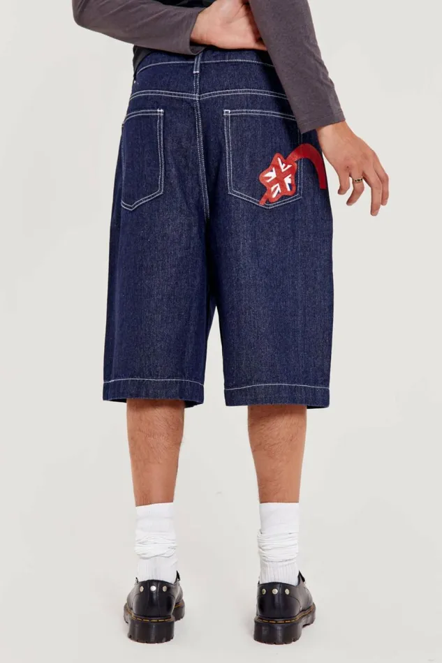 Jumbo Denim Jorts Blue Men Jaded London Shorts and Jorts