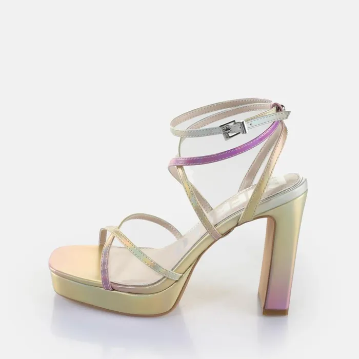 June Mss Silver Metallic Buffalo Heels