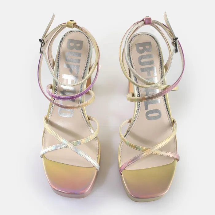 June Mss Silver Metallic Buffalo Heels June Mss Silver Metallic Buffalo Heels