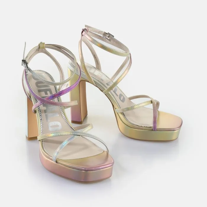 June Mss Silver Metallic Buffalo Heels June Mss Silver Metallic Buffalo Heels