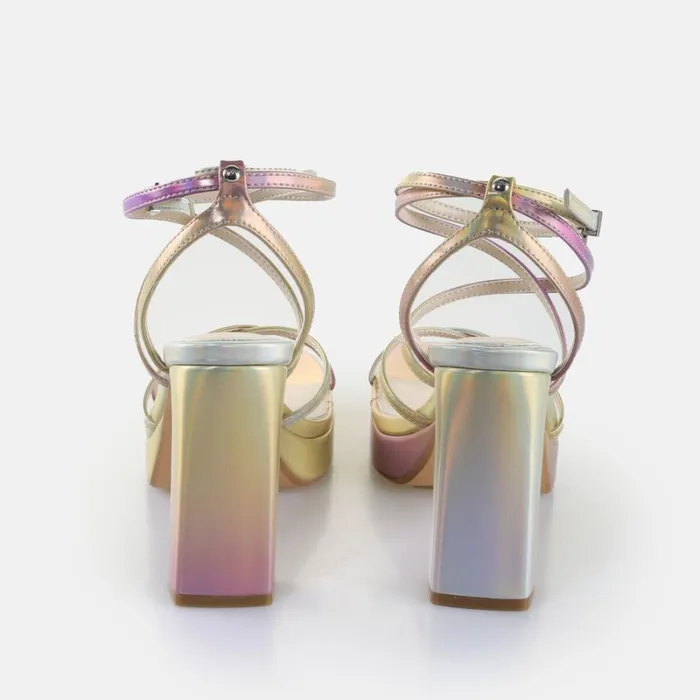 June Mss Silver Metallic Buffalo Heels June Mss Silver Metallic Buffalo Heels