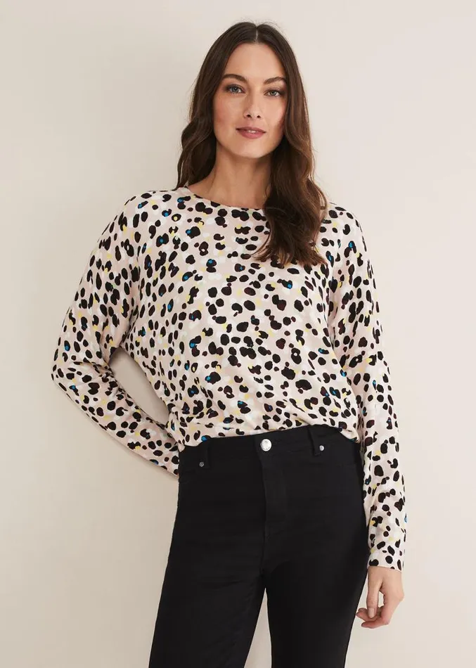 Juno Abstract Jumper Soft Pink Multi Women Phase Eight Knitwear