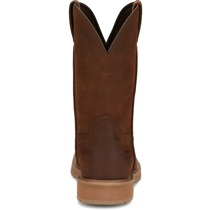 Justin Boots Buster II 11034 PullOn Work Boot Brown Men Western
