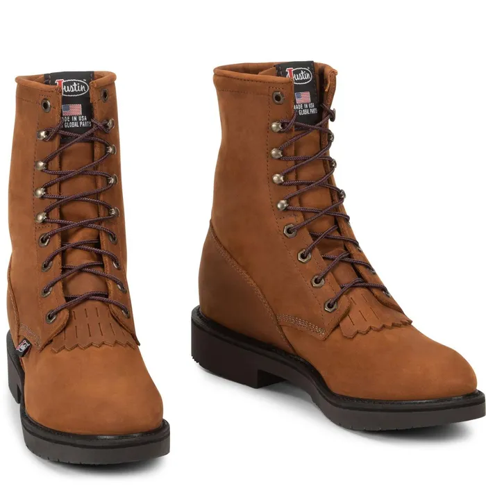 Justin Boots Conductor 8034 LaceUp Work Boot Hazel Brown brown Men Work