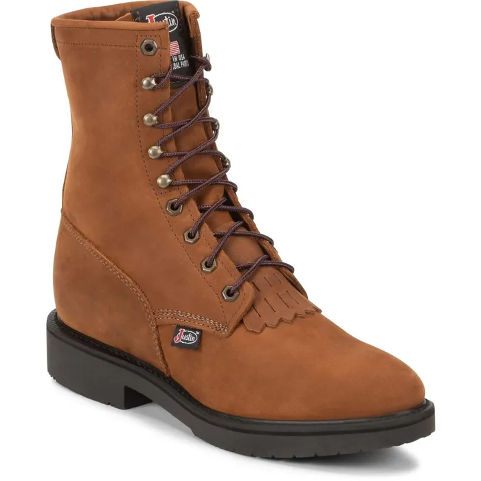 Justin Boots Conductor 8034 LaceUp Work Boot Hazel Brown brown Men Work