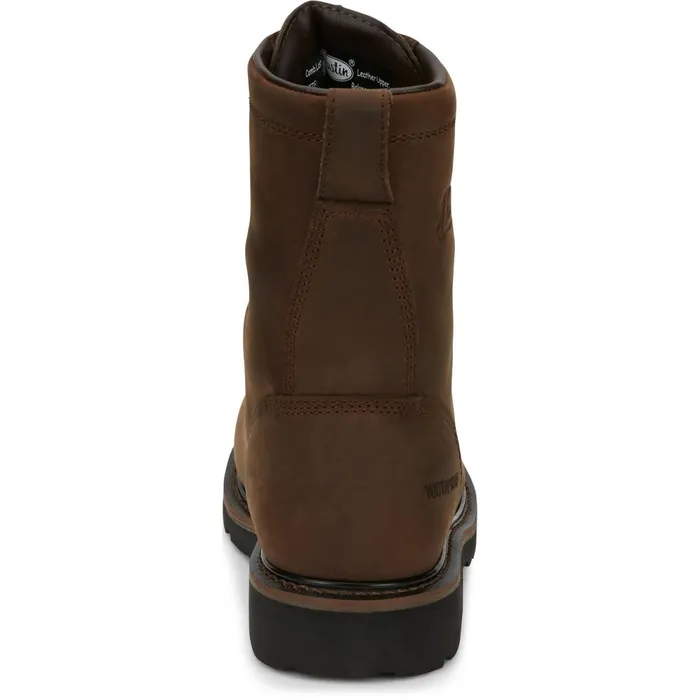 Justin Boots Drywall 8034 Steel Toe Waterproof LaceUp Work Boot Brown Men Work