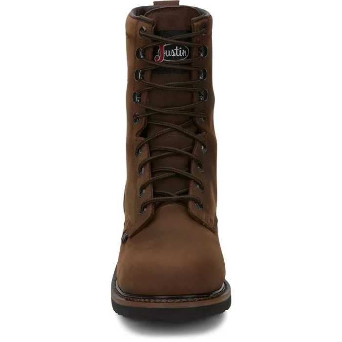 Justin Boots Drywall 8034 Steel Toe Waterproof LaceUp Work Boot Brown Men Work