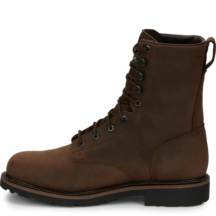 Justin Boots Drywall 8034 Steel Toe Waterproof LaceUp Work Boot Brown Men Work
