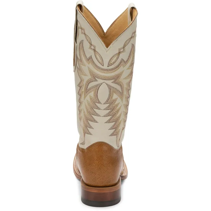 Justin Boots Pascoe 13034 Smooth Ostrich Western Boots Antique Saddle tan Men Western