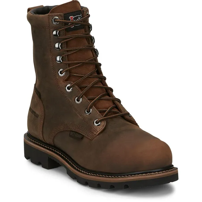 Justin Boots Pulley 8034 Composite Toe Waterproof Work Boot Brown Men Work