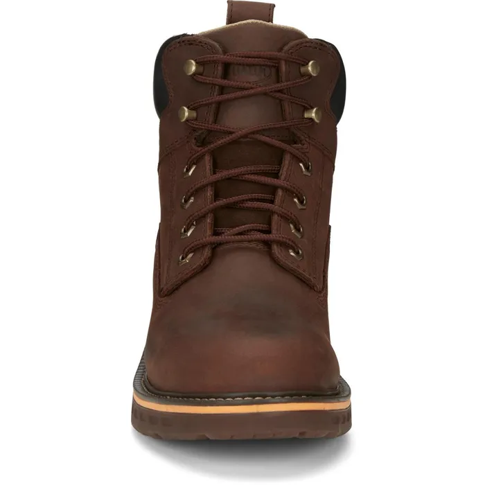 Justin Boots Resistor 6034 Waterproof Lace Up Work Boot Hickory Brown brown Men Work