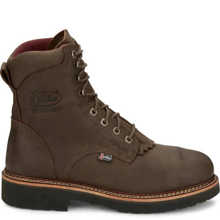 Justin Boots Rivot 8034 Waterproof Steel Toe Hickory Brown brown Men Work