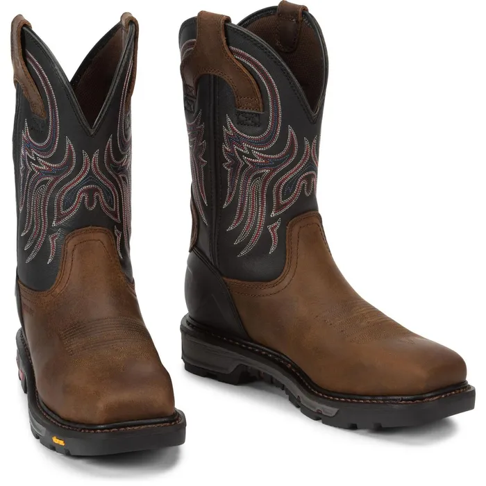 Justin Boots Tanker 11034 Steel Toe Work Boot Brown Men Work