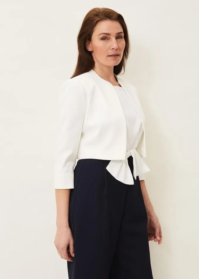 Karlee Textured Occasion Jacket Ivory Women Phase Eight Jackets