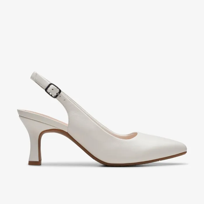 Kataleyna Step Off White Leather Women Clarks Dress Shoes