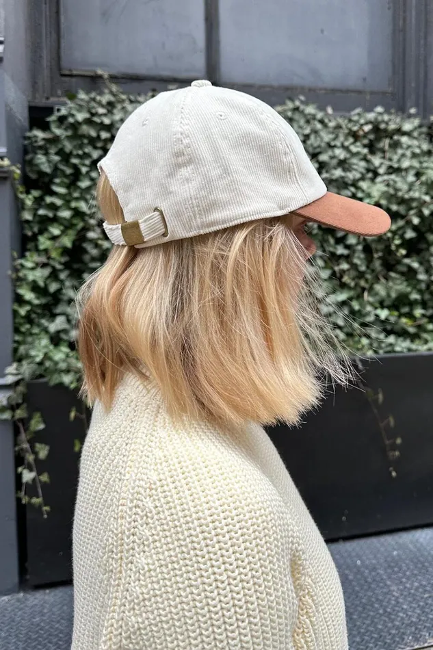 Katherine Corduroy Cap Ivory Women Brandy Melville Hats and Caps
