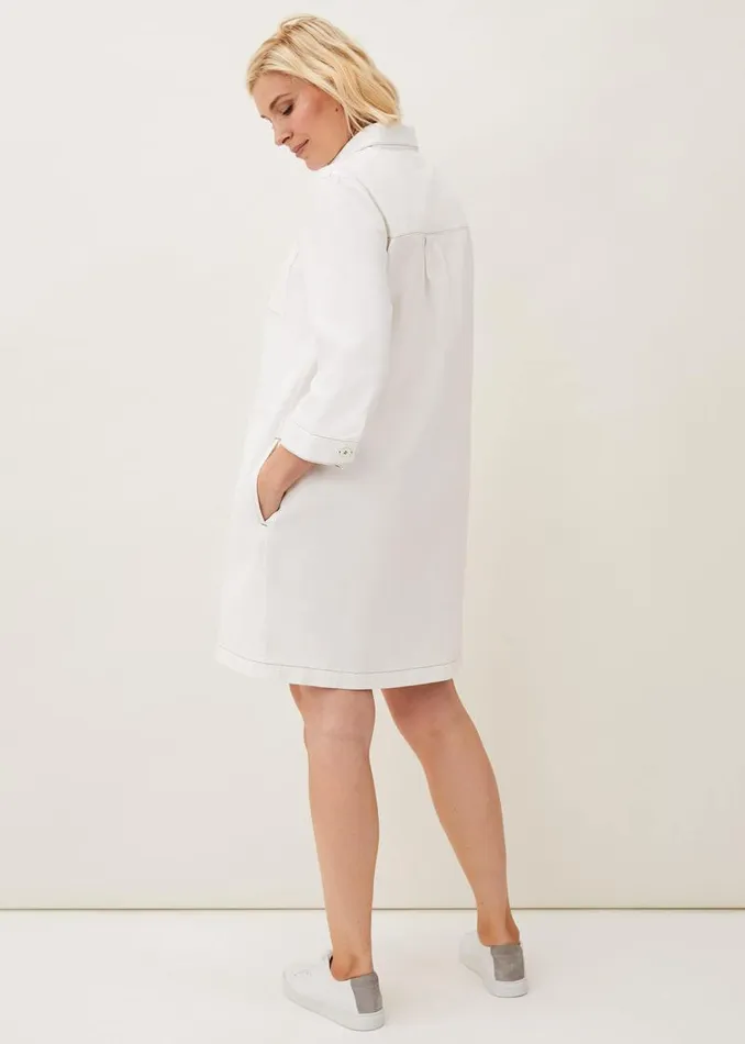 Katie Denim Dress Ecru Women Phase Eight Dresses