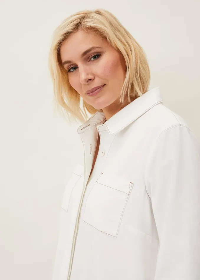 Katie Denim Dress Ecru Women Phase Eight Dresses